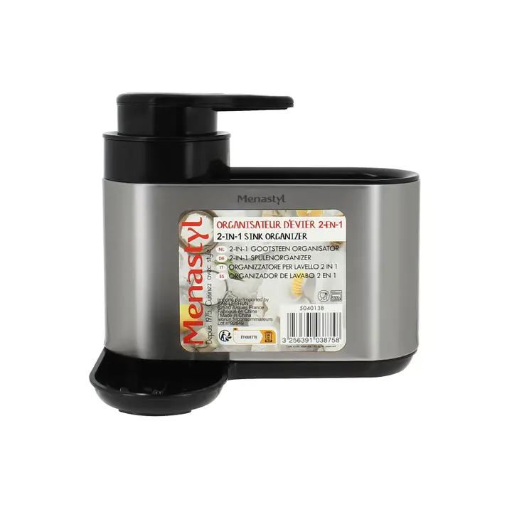 2-in-1 Gootsteen Organizer met Zeepdispenser – Nooit Meer Rommel Rond je Aanrecht