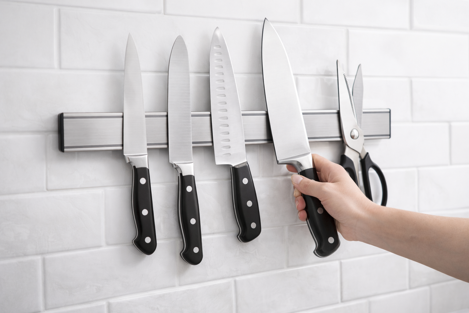 Magnetische Messtrip – RVS Wandhouder voor Messen